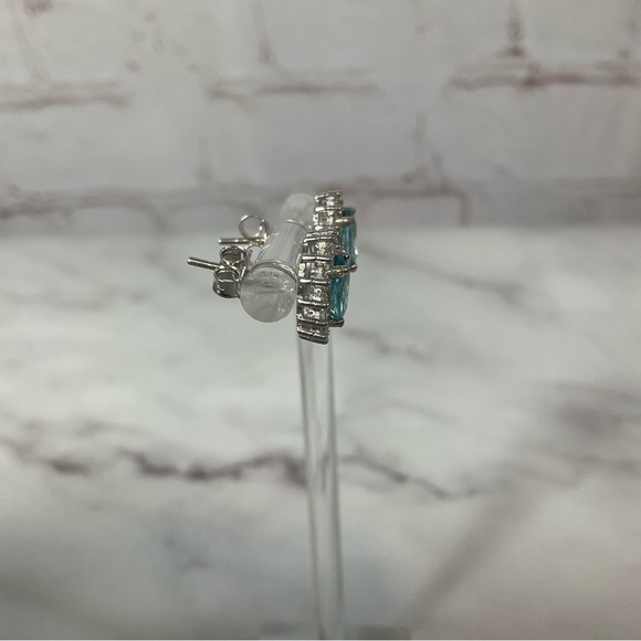 Real Blue Topaz Pendant, Ring, Earrings on 925 Sterling Silver - Picture 8 of 11